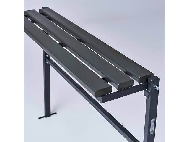 Садовая лавка Memory откидная из ПВХ на металлическом каркасе 1023х275мм. Граффитово чёрный - Фото 1