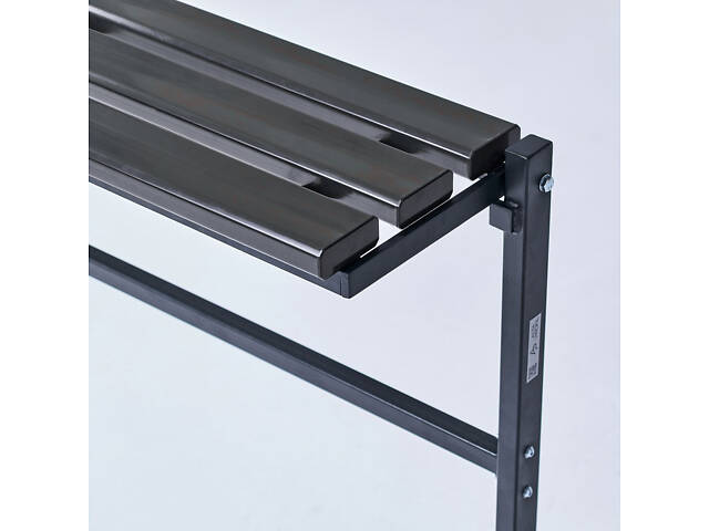 Садовая лавка Memory откидная из ПВХ на металлическом каркасе 1023х275мм. Граффитово чёрный - Фото 6