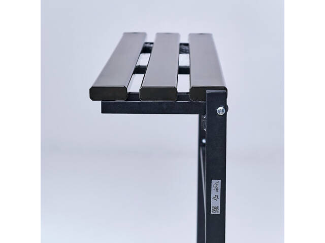 Садовая лавка Memory откидная из ПВХ на металлическом каркасе 1023х275мм. Граффитово чёрный - Фото 2