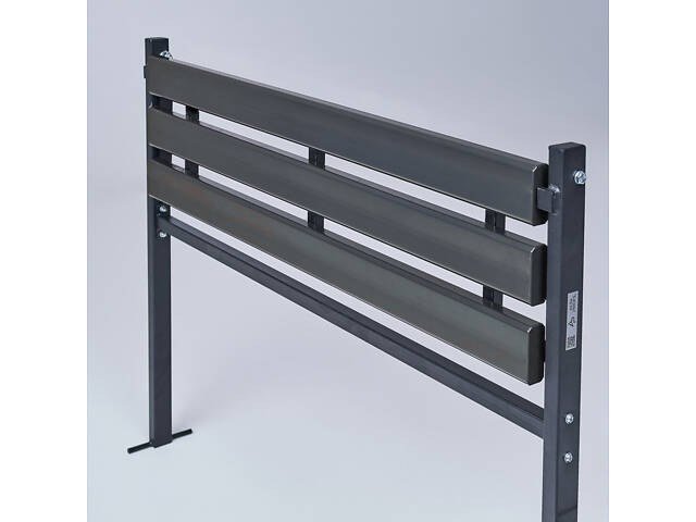 Садовая лавка Memory откидная из ПВХ на металлическом каркасе 1023х275мм. Граффитово чёрный - Фото 5