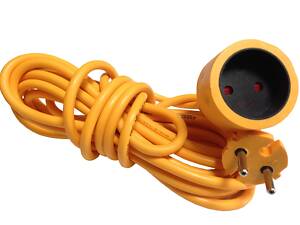 Садовый удлинитель НГ BLACK гнездо с защитой (папа+мама) ПВС (2х1,0) MAX 2кВт, медь 10м