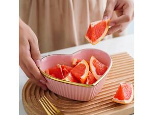 Салатник керамічний Серце 14812 6.2х17х20.2 см рожевий