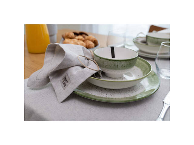 Салатник Ardesto Siena 11.5см, порцеляна, біло-зелений (AR2914SWG) - Фото 2