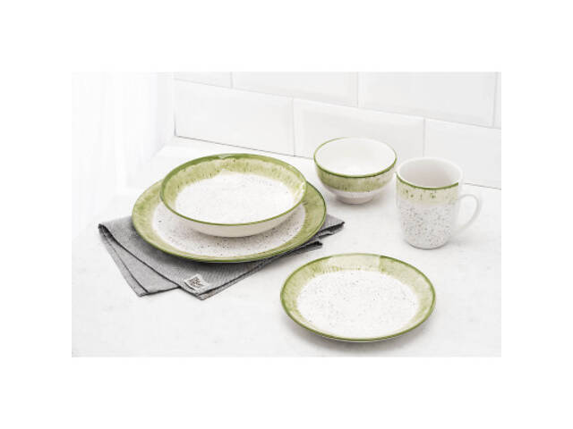 Салатник Ardesto Siena 11.5см, порцеляна, біло-зелений (AR2914SWG) - Фото 3
