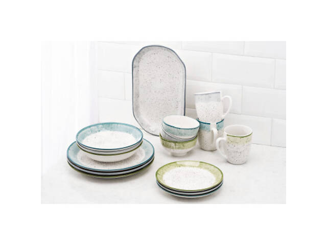 Салатник Ardesto Siena 11.5см, порцеляна, біло-зелений (AR2914SWG) - Фото 7