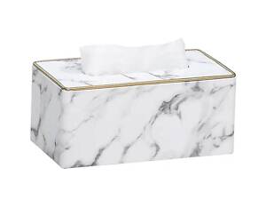 Салфетниця з еко шкіри 21.5х13х9 см для кафе та ресторанів Білий мармур HP-3-202
