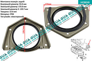 Сальник коленвала задний ( уплотняющее кольцо коленчатого вала ) 172/139.7x93x12 199191 Fiat / ФИАТ DUCATO 250 2006- / Д