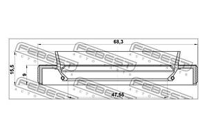Сальник півосі 95HBY49680915L