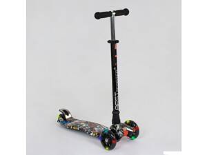 Самокат А 24642 / 779-1386 MAXI &quot;Best Scooter&quot; пластмасовий, 4 колеса PU, СВІТЛО, трубка керма алюмінієва, d =