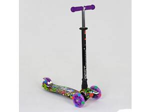Самокат А 24646 / 779-1390 MAXI &quot;Best Scooter&quot; пластмасовий, 4 колеса PU, СВІТЛО, трубка керма алюмінієва, d =