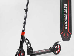 Двоколісний самокат Best Scooter з PU колесами та 2 амортизаторами Black/Red (100072)