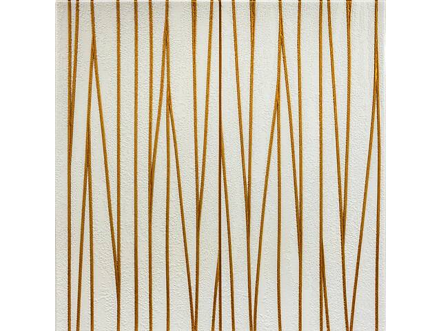 Самоклеюча 3D панель цегла золоті стрічки 700х700х5мм (440) SW-00001184 - Фото 1