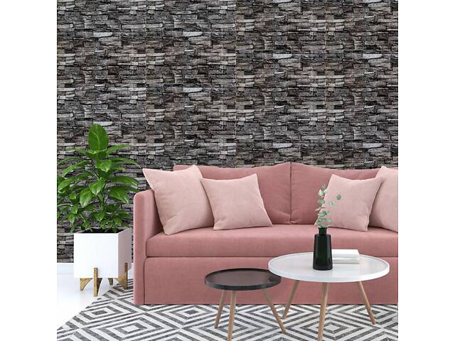 Самоклеящаяся декоративная 3D панель под кирпич серый песчаник 700x770x5мм (059) SW-00000178 - Фото 5