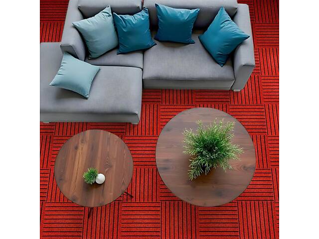 Самоклеюча плитка під ковролін бургунді 300*300*4,5MM (D) SW-00002486 - Фото 6