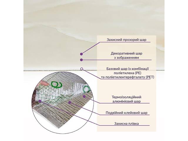 Самоклеюча стінова PET плитка в рулоні 600*3000*2mm SW-00001689 Sticker Wall. - Фото 5