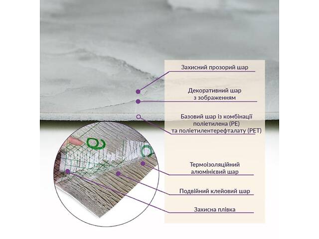 Самоклеюча стінова PET плитка у рулоні 600*3000*2mm SW-00001700 - Фото 5