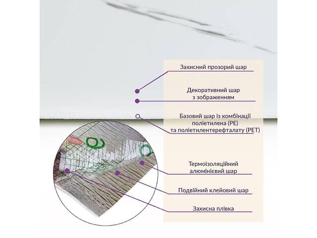 Самоклеюча стінова PET плитка у рулоні 600*3000*2mm SW-00001698 - Фото 5