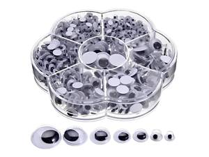 Самоклейкі рухомі очі RESTEQ — набір 700 шт. різних розмірів для творчості, аплікацій та іграшок