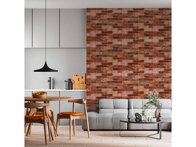 Самоклеюча 3D панель 19600x700x3мм Коричнева Катеринославська Цегла SW-00001469 - Фото 8