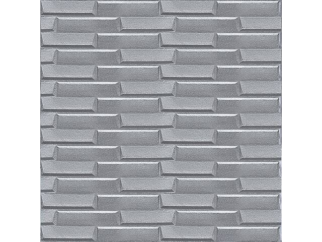 Самоклеящаяся 3D панель 1960x700x5мм Кладка Серебро love-shopping - Фото 2