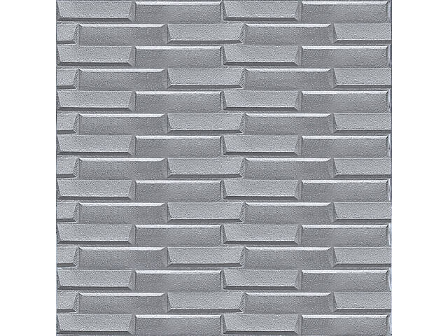 Самоклеюча 3D панель 3080x700x5мм Кладка Срібло SW-00001760 - Фото 2