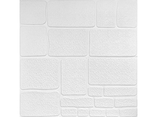 Самоклеюча 3D панель 700х700х6мм Камінь білий (151) SW-00001155 - Фото 1
