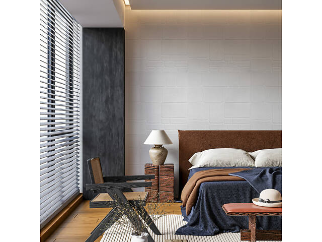 Самоклеюча 3D панель 700х700х6мм Камінь білий (151) SW-00001155 - Фото 5