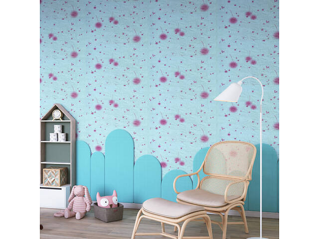 Самоклеюча 3D панель 700х770х4мм Блакитні кульбаби (322) SW-00001362 - Фото 5