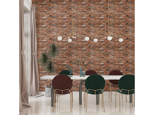 Самоклеюча 3D панель 700x770x3мм Коричнево-рудий (58-3) SW-00001319 - Фото 5