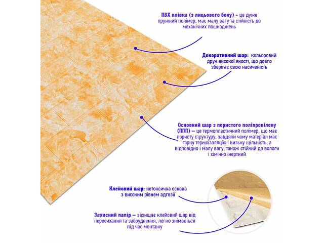 Самоклеящаяся 3D панель под бежевый мрамор 3080x700x3мм SW-00001766 love-shopping - Фото 3