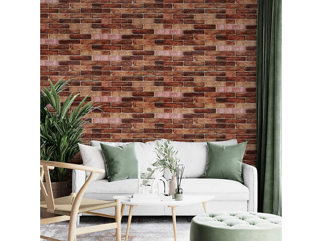 Самоклеюча 3D панель під коричневу катеринославську цеглу 3080x700x3мм SW-00001768 - Фото 7