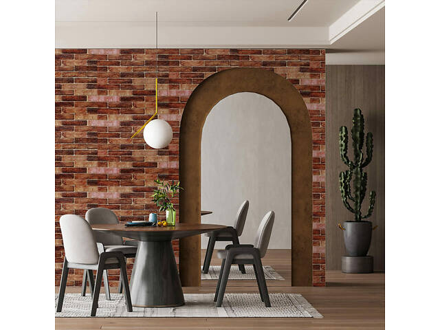 Самоклеюча 3D панель під коричневу катеринославську цеглу 3080x700x3мм SW-00001768 - Фото 8