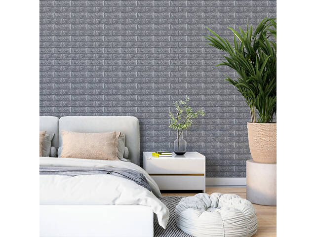 Самоклеюча 3D панель під срібну цеглу в рулоні 3080x700x3мм (R017-3) SW-00001445 - Фото 6