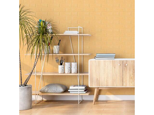 Самоклеящаяся 3D панель в рулоне 19600x700x3мм Бежевый Кирпич (R009-3-20) love-shopping - Фото 5