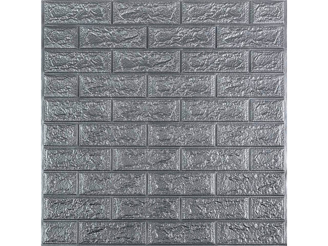 Самоклеюча 3D панель в рулоні 19600x700x3мм Срібна Цегла (R017-3-20) SW-00001197 - Фото 2