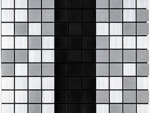 Самоклеюча алюмінієва плитка срібна із чорним мозаїка 300х300х3мм SW-00001825 (D)