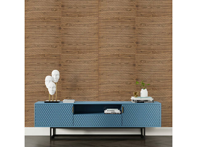 Самоклеюча декоративна 3D панель 500х500х5мм Бамбук темний Дуб SW-00002886 - Фото 5