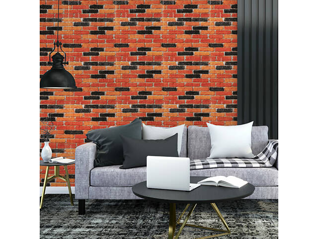 Самоклеюча декоративна 3D панель 700х770х5мм Бежево-коричнева Катеринославська матова цегла (047M) SW-00000636 - Фото 5