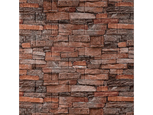 Самоклеюча декоративна 3D панель 700х770х5мм Червона цегла піщаник (058) SW-00000177 - Фото 1