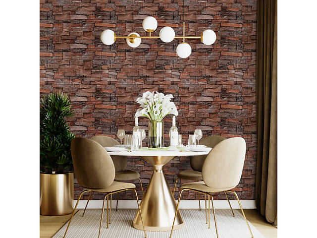 Самоклеюча декоративна 3D панель 700х770х5мм Червона цегла піщаник (058) SW-00000177 - Фото 5