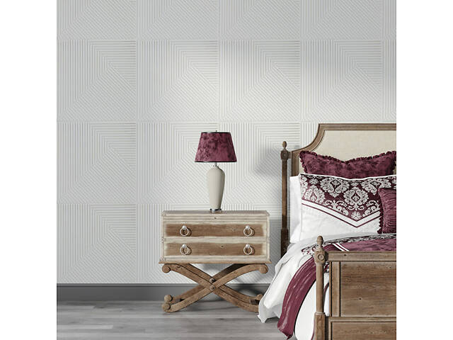 Самоклеюча декоративна 3D панель Бамбук Білий 500х500х5мм SW-00002877 - Фото 5