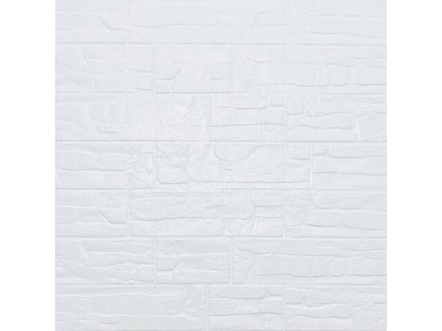 Самоклеюча декоративна 3D панель Камінь біла рвана цегла 700х770х5мм (155) SW-00000484 - Фото 1