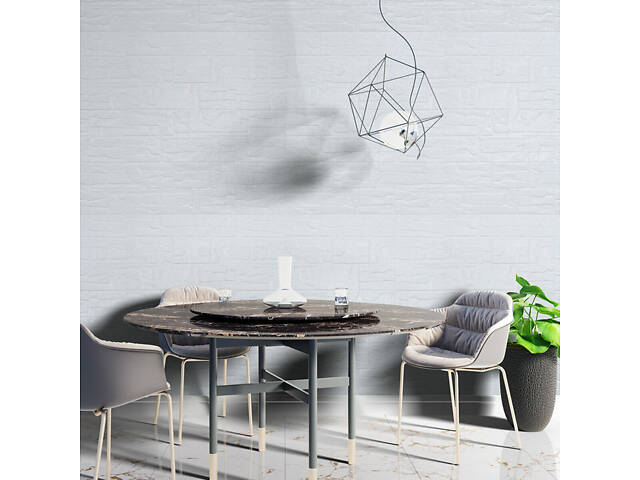 Самоклеюча декоративна 3D панель Камінь біла рвана цегла 700х770х5мм (155) SW-00000484 - Фото 5