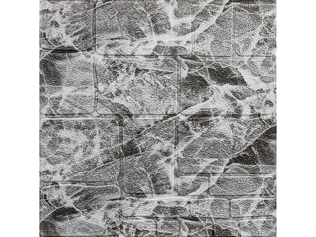 Самоклеюча декоративна 3D панель Камінь чорно-білий мармур 700х700х7мм (154) SW-00000219 - Фото 1