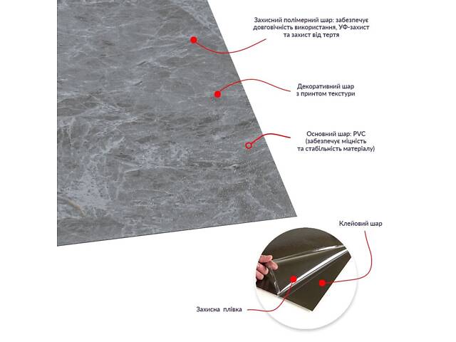 Самоклеюча LVT плитка 457х457х1.5мм (D) SW-00002458 - Фото 4
