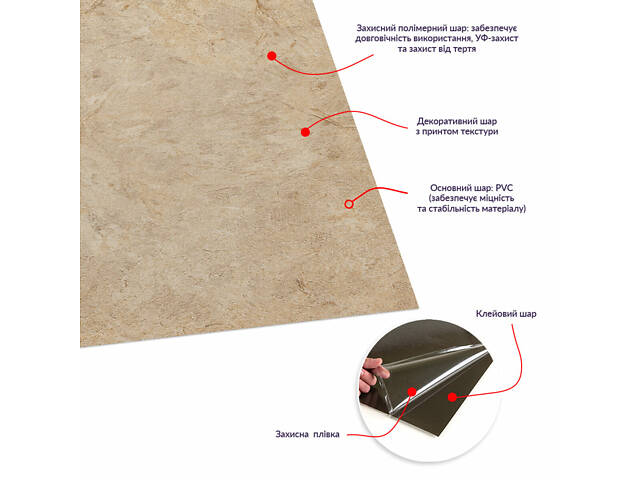 Самоклеюча LVT плитка 457х457х1.5мм (D) SW-00002463 - Фото 4