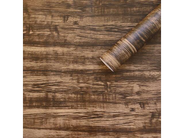 Самоклеюча плівка 0,45х10м х 0,07мм Темно-коричневе дерево SW-00001243 - Фото 1