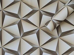 Самоклеящаяся пленка 3D 0,45х10м х 0,07мм Бежевые треугольники SW-00001235