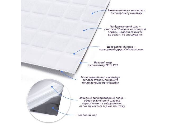 Самоклеящаяся полиуретановая плитка 235х235х1мм (D) SW-00001940 - Фото 1