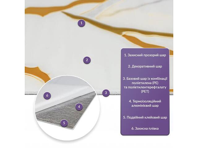 Самоклеюча стінова PET плитка у рулоні 600х3000х2мм SW-00002637 - Фото 2